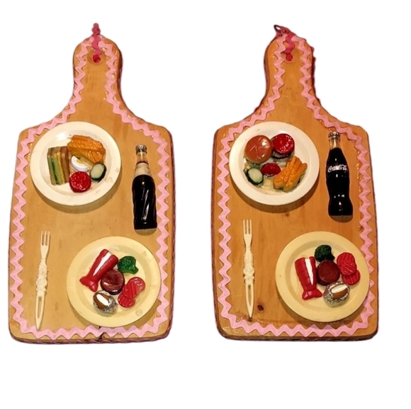 Other - Vintage Granny Core Decorative Wooden Dining Set with Pink Accent